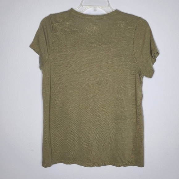 Chaser Olive Green Costa Azul Linen Short Sleeve Graphic T-Shirt - Picture 5 of 7